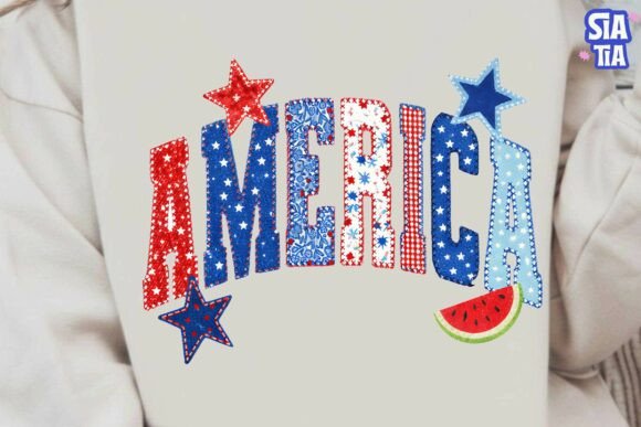 America Patriotic Faux Embroidery PNG Review for Etsy Sellers