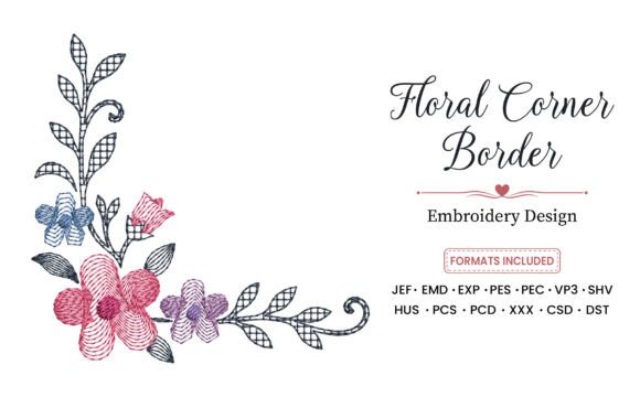 Floral Corner Border Embroidery Design Review for Boutique Sweatshirts