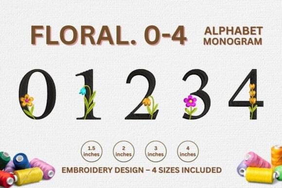 Floral Embroidery Letter Designs 0-4: A Designer’s Holiday Review