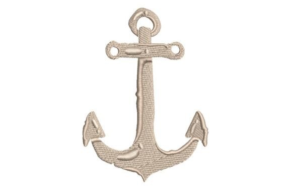 Simple Wooden Anchor Embroidery: A Coastal Touch for Boutique Apparel